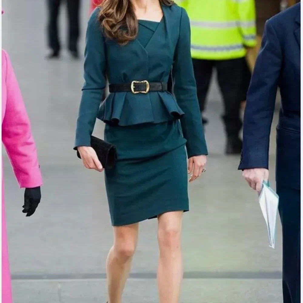 RARE LK Bennett Dark Green Jude Jacket and  Matching Davina Dress - Size 8 - Picture 5 of 8